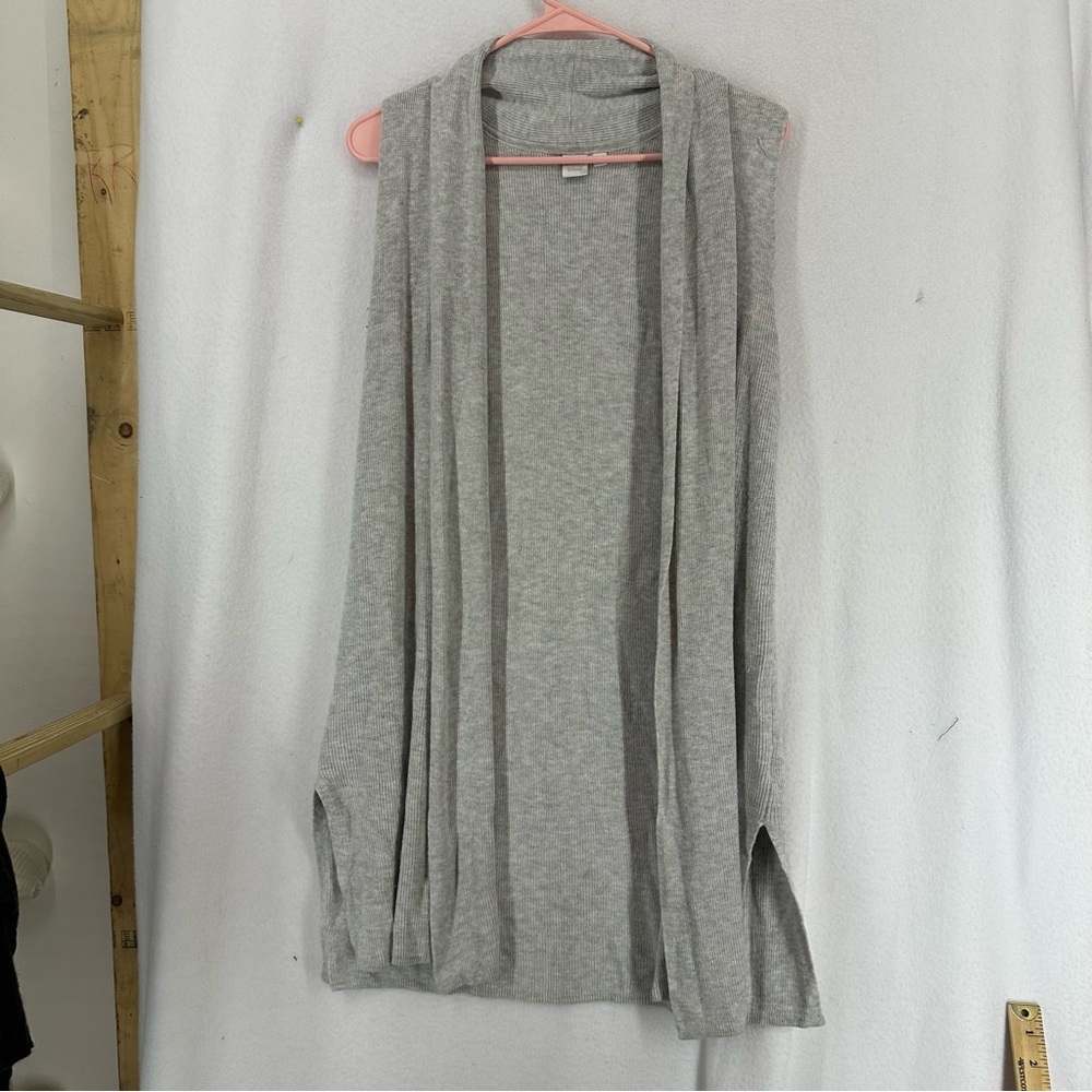 Twik Sleeveless‎ Long Cardigan Womens Petite Small Grey